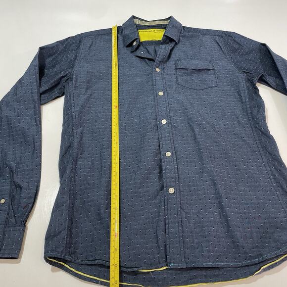Descendant Of Thieves Dres Ladro Men’s Button Up Shirt Blue Geometric Medium 247 - Picture 4 of 8